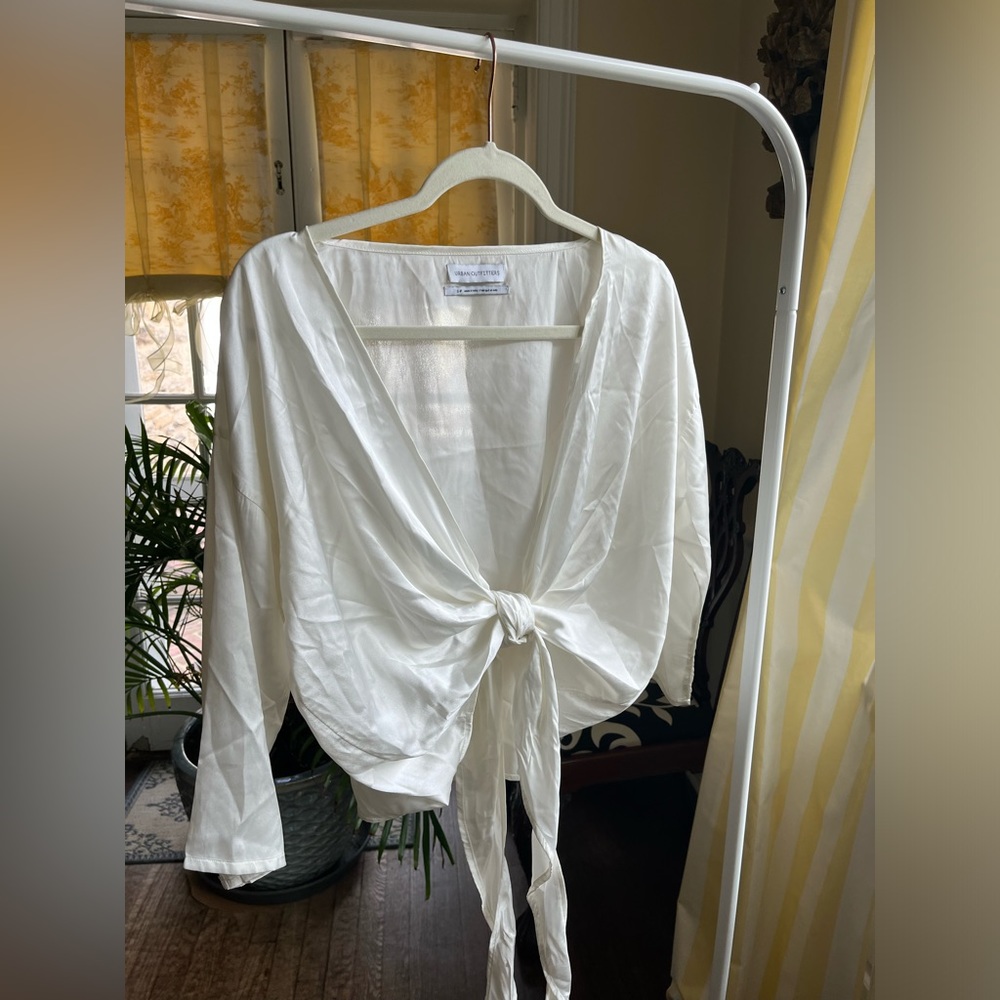 UO White Satin Shirt